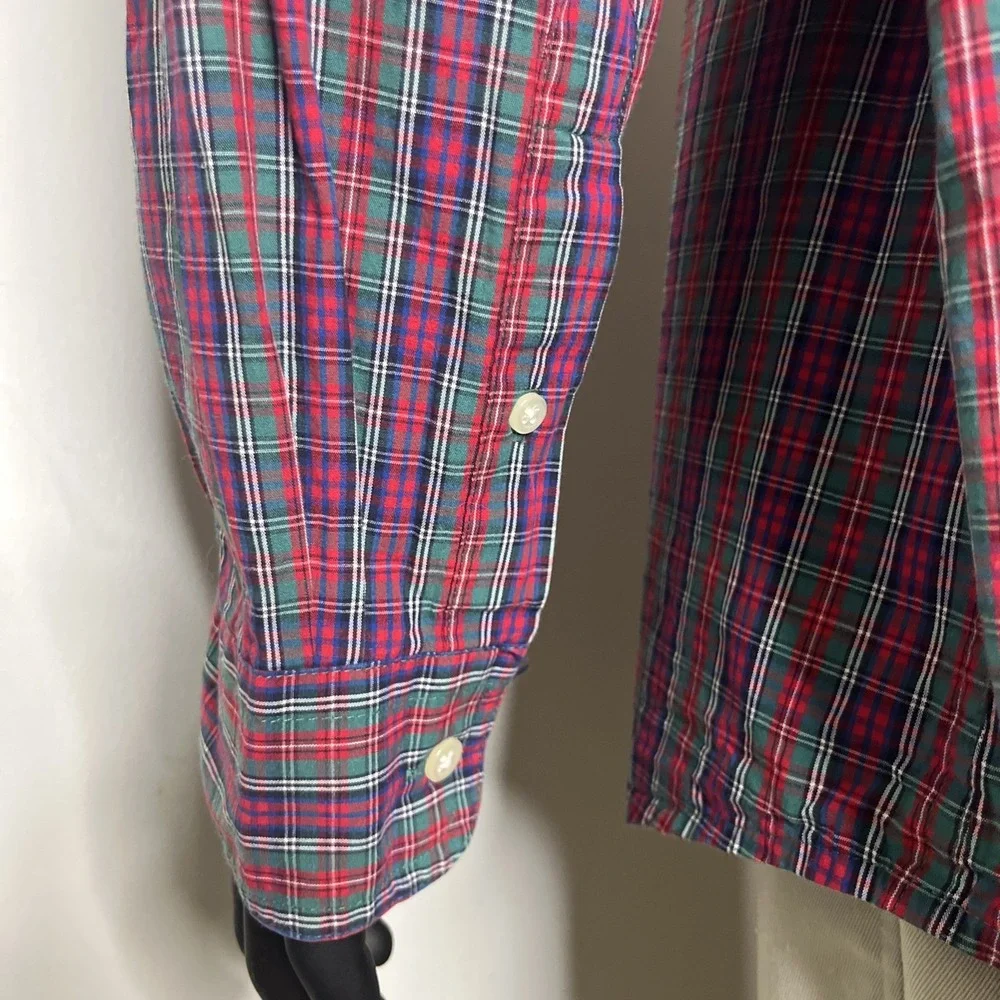 Polo Ralph Lauren Shirt Mens 2XL Custom Fit Plaid Button Down Long Sleeve Red